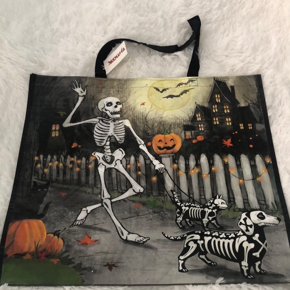 Reusable Shopping Bag Skeleton Walking Cat and Dog NWT - Picture 4 of 9